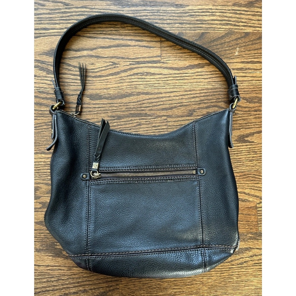 The Sak Sequoia Leather Hobo Bag Women's Black Casual Boho Slouchy Purse Zipper